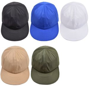 100% Cotton Drawstring Flat Brim Snapback Cap With Adjustable Strap