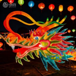 Chinese Traditional Lantern Colorful Dragon Lantern Outdoor Festival Decoration