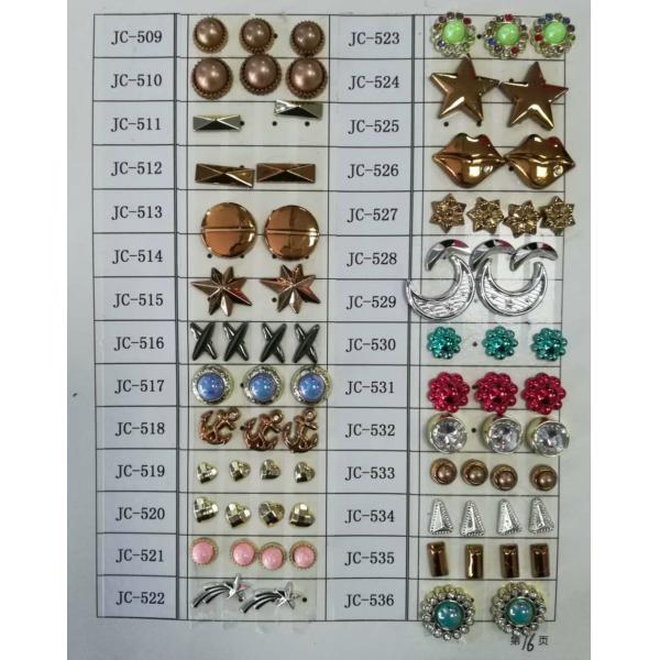 Wholesale ABS garment rivet with nail rhinestone decoration plastic ornament