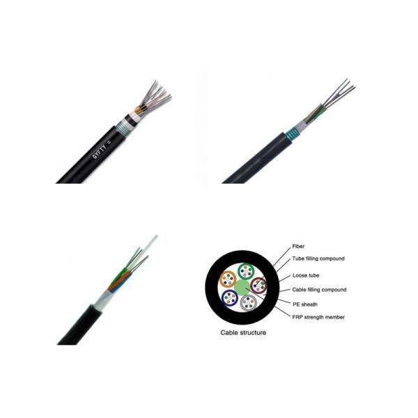 Buy GYTA53 Outdoor 12 24 48 Core PE Out Sheath Underground Armored Fiber optic cable at wholesale prices
