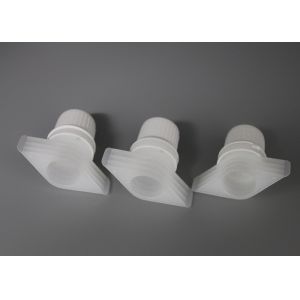 Quality 1mm Thickness Easy Pour Plastic Spout Caps With Safety Ring / Baby Food Pouch Tops for sale