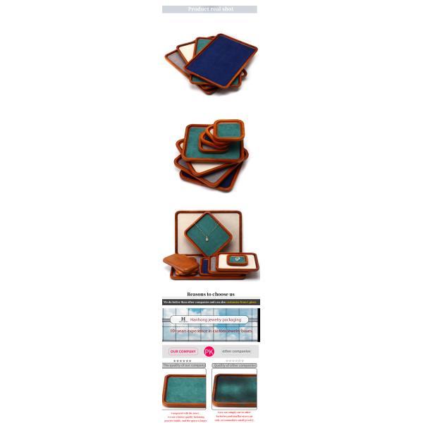 Multi Color Lining Solid Wood Jewelry Display Tray For Ring Bracelet Pendant Exhibition