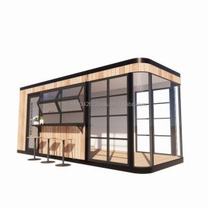 Galvanized Steel Square Tubes Structure 20FT Container Coffee Bar Mobile