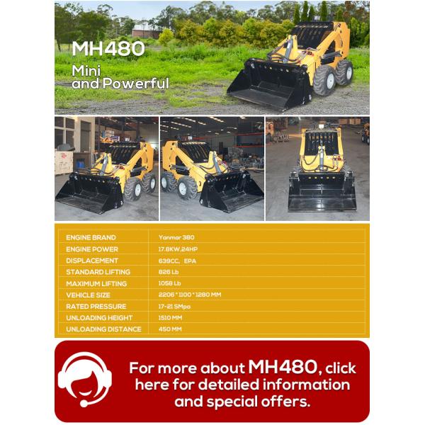 China Epa Engine Multione Articulated Mini Skid Steer Loaders With Attachments