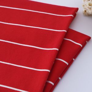 Lightweight Breathable Soft Striped Cotton Fabric For French Terry
