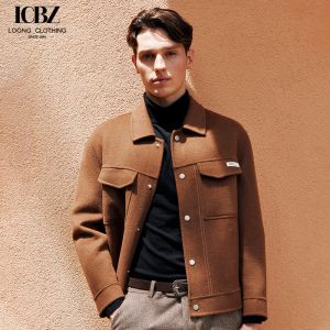 China Woven Brown Business Casual Wool American Men's Jacket with 7 Days Sample Order Lead Time on sale
