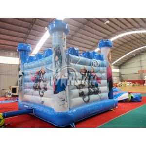 Frozen Theme Inflatable Bounce House With Slide Environmental Friendly