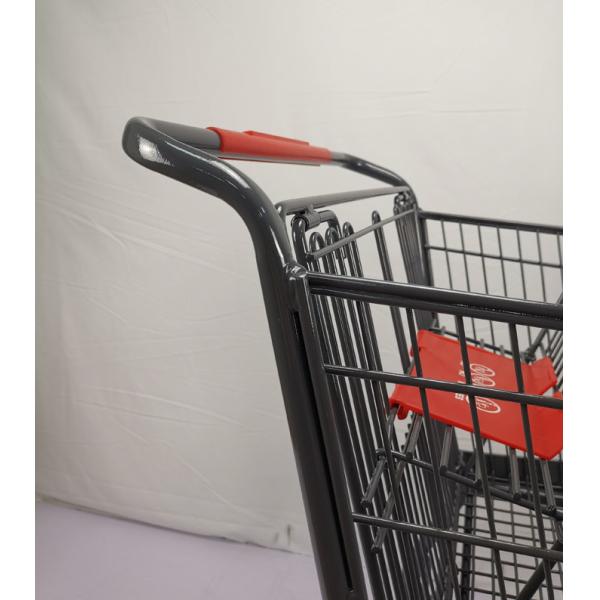 American Style 125L Warehouse Grocery Shopping Trolley With Collision Angle Tente TPR Wheels