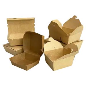 Eco-Friendly Food Takeaway Boxes Custom Kraft Fast food packaging box Wholesale