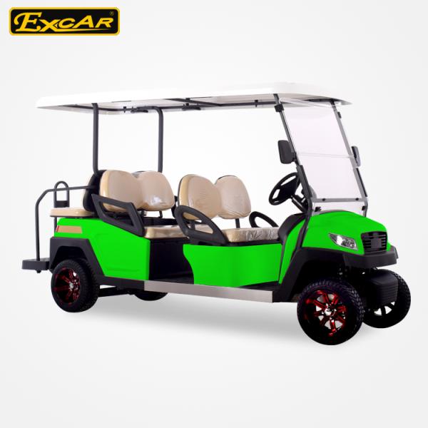 Green Powerful Electric Golf Carts For 6 Person Steel Framework