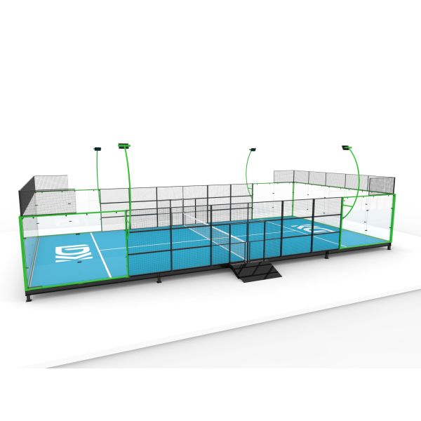 Buy Customized Size Padel Court Portable Indoor Outdoor Panoramic Design With Base Cost at wholesale prices