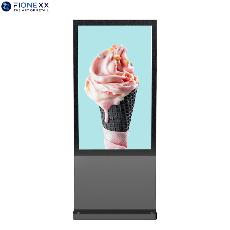75Inch Gray Android Outdoor Digital Signage Totem Sleek Bezel