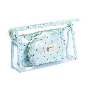 Travel PVC Cosmetic Bag Zipper Seal Clear Makeup Bag Set