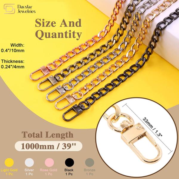 Purse Chain Handbag Crossbody Shoulder Metal Chain Strap With Buckle