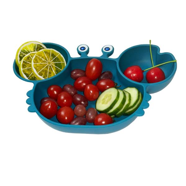 Crab Shape Silicone Baby Tray Set Food Grade Eco Friendly Custom Logo