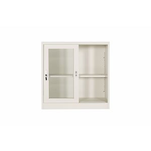 Glass Sliding Door Steel Office Cabinet With Cyber Lock
