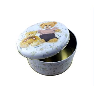 Round Christmas Cookie Tin Box Cookie Tin Box Round Metal Tin Can