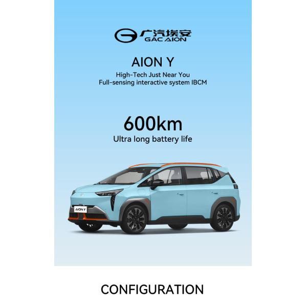2023 AION Y Electric Cars Made In Voiture Electrique Adulte Pure Electric Suv Maximum Speed 150 km/h in High Demand