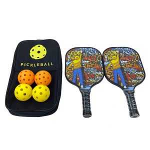 Aramid Honeycomb Pickleball Racquet Hard EVA 3k Carbon Pickleball Paddle Set