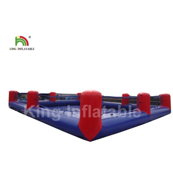 8 * 8 * 0.65m PVC Tarpaulin Blow Up Swimming Pool Red And Blue Color