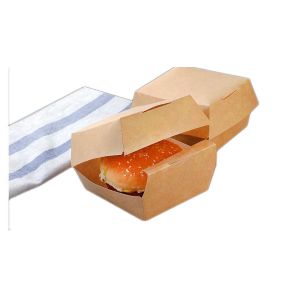 Biodegradable kraft paper customized disposable burger box and fast food