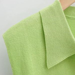 Fashionable Style Polo Neck Buttock Skirt Open Knit Short Dress For Women