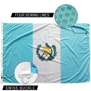 Guatemala National Flag 3x5' With Double Sided Hemming 100% Polyester