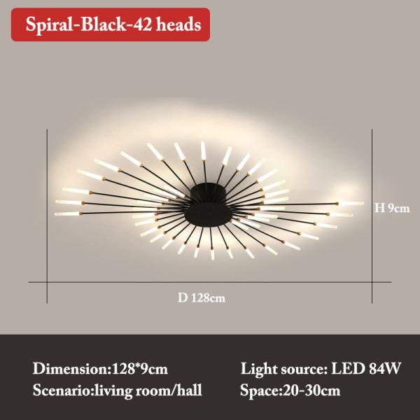 Nordic fireworks ceiling lamp bedroom living room LED black ceiling lights