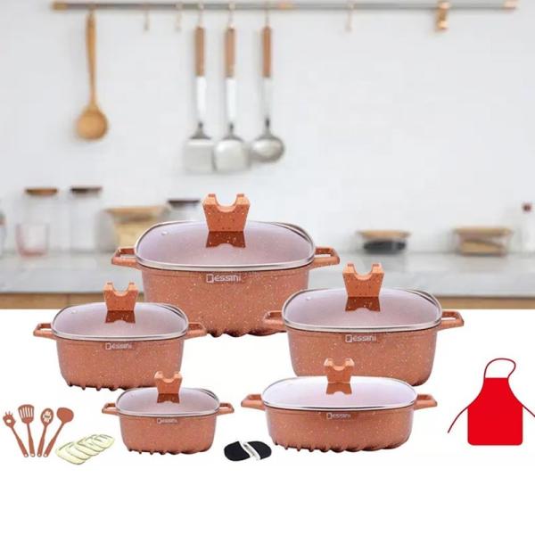 Wholesale Multifunction Pot And Pans Set 22pcs White Cooking Pot Sets Non-Stick