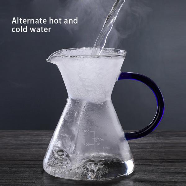 Funnel Shaped Lead Free Borosilicate 500ml Coffee Glass Pot