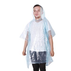 China 50X80 Waterproof Lightweight Clear PE Disposable Poncho for Children Adults Rainproof on sale