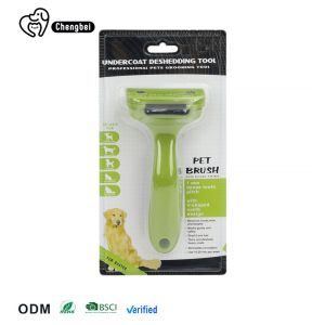Green Dog Deshedding Tool Sustainable Self Cleaning Cat Brush