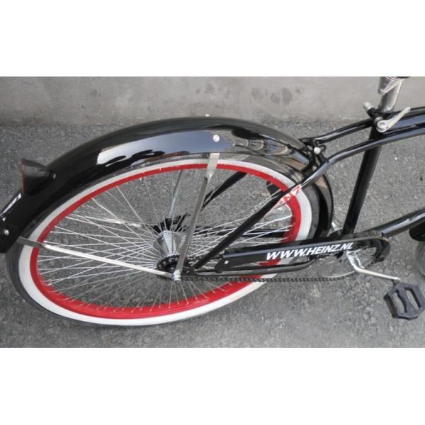 Single Speed Adult Coaster Brake Beach Cruiser Bike with Front Carrier and 26" White Wall Tire