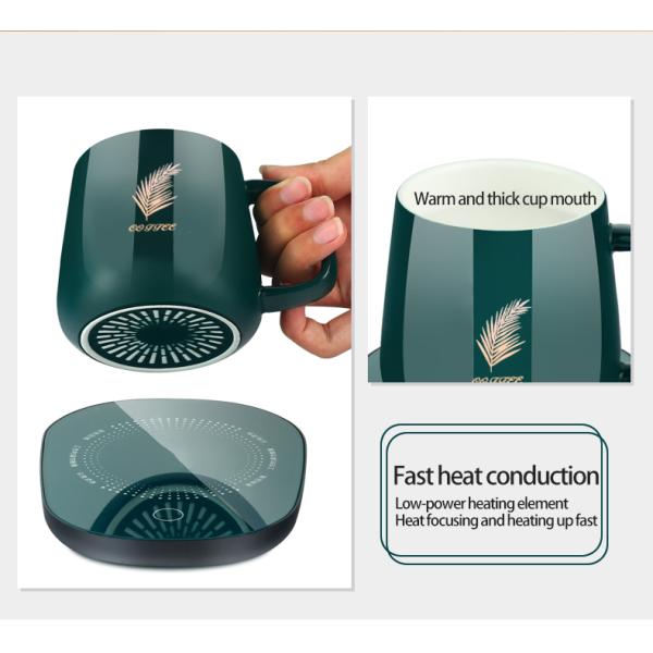 2023 Hot Sell Smart Ceramic Sublimation Coffee Cup Mugs, Constant Temperature 55 Degree Usb Electric Coffee Mug Warmer