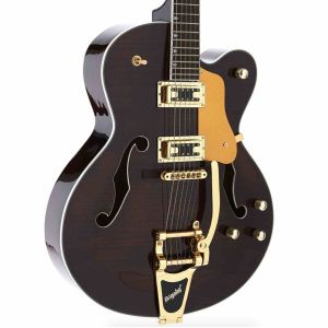 New Full Hollow Body L5 Electric Guitar Flamed Maple Top Jazz Bigsby Bridge