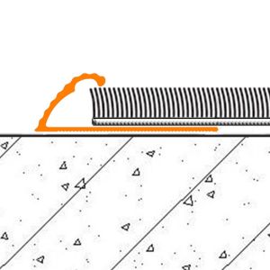 Fluted Vinyl To Carpet Transition Strip Shiny Red Decorative