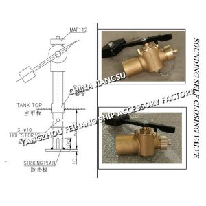 Marine apex cabin self-closing measuring valve, sounding self-closing valve 40A