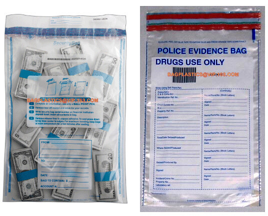 Tamper Evidence Bags With Barcode And Serial Number Bank Money Coin Deposit