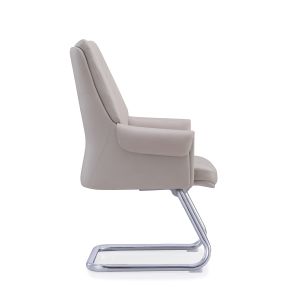 Paded Armrest Leather Office Visitor Chair High Density Foam
