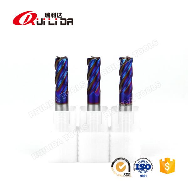 10mm 3/8" Carbide Corner Radius End Mills For Cutting Hardened Steel 4 Flute HRC65 .125 Radius