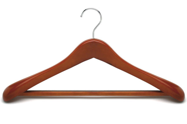 Betterall WL8021 Walnut Color Chrome Ball End Hook Home Usage Lotus Wood Garment Hanger Luxury Wooden Shirt Hanger