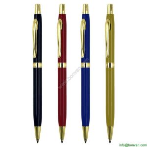 China click metal pen,retractable logo printed metal ballpoint pen on sale