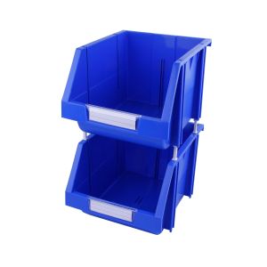 Optimize your warehouse Plastic shelf bin with stackable design and optional