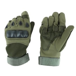 Hook and Loop Wrist Style Hard-Knuckled Microfiber Leather Hand Gloves for