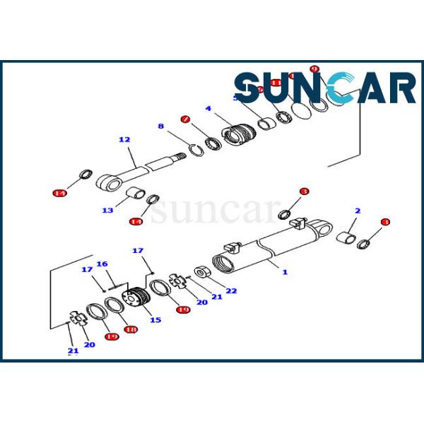 Buy 707-99-34620 Komatsu Lift Repair Seal Kit Fits For Models D61PX-15 Crawler Dozer Cylinder at wholesale prices