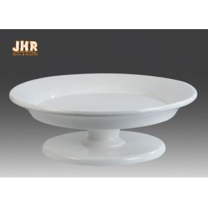Footed Glossy White Fiberglass Centerpiece Table Vases Flower Serving Bowl
