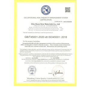 Zibo Huao New Materials Co., Ltd. Certifications