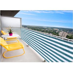 Colorful Stripped Balcony Safety Net With Metal Grommets / Reinforced Seams And