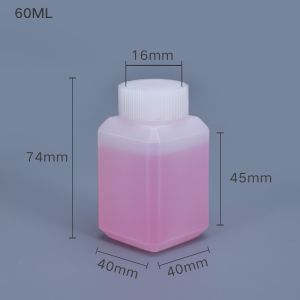 Translucent 60ml Narrow Neck Square Bottle Food Grade