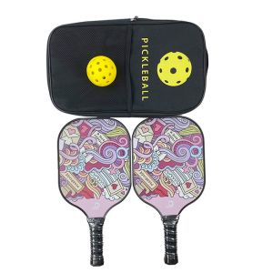 Carbon Graphite Paddle Ball Rackets Pp Honeycomb Pink Lightweight Pickleball